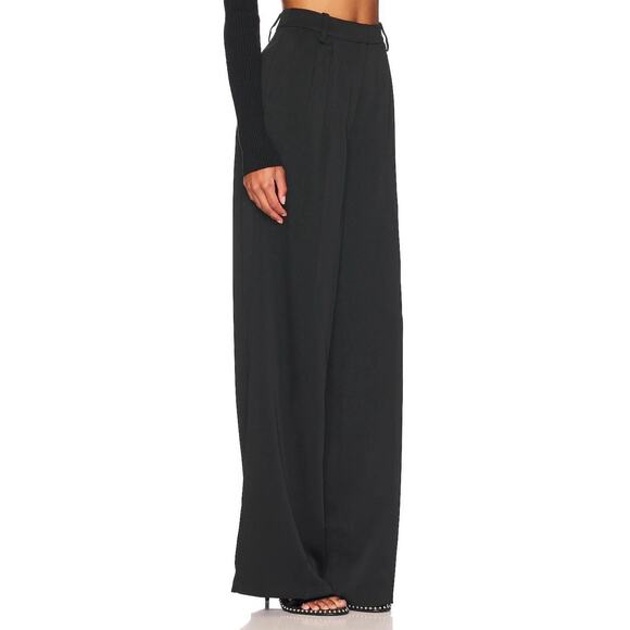 Favorite Daughter The Favorite Pant Trouser Black Pleated Wide Leg Size 10 Z26 - Picture 4 of 12